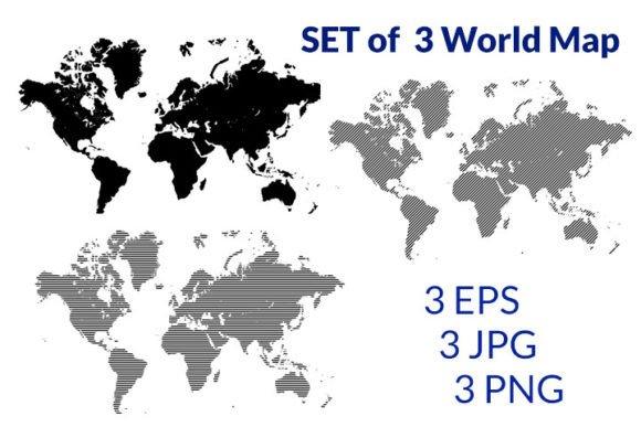 Download Set of Three World Map Symbol Isolated - Premium Bundle