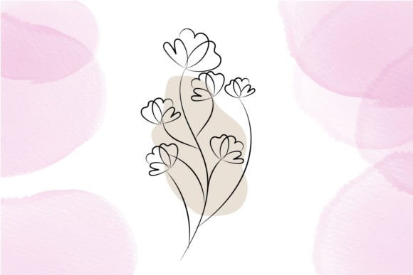 Download Isolated Flower Line Art with Leaf - Premium Resources